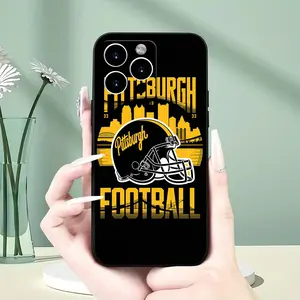 Iphone Cover Featuring an Adorable Pittsburgh Football Design, Shock-Resistant with Lens Protection, Suitable for iPhone 17 16 15 14 13 12 11 Air Pro Max Plus.