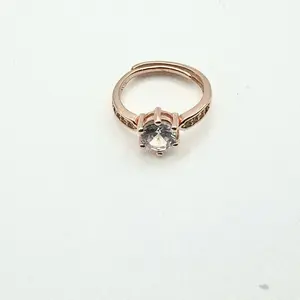Begum Rose Gold Solitaire Ring for Women Elegant Single Stone Design Perfect for Everyday Wear