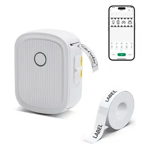 Mini Label Printer with Tape Bluetooth Maker Machine L12 Strap Wireless Printer for iOS & Android, Perfect for Home, Office Storage Boxes Organizing Inkless Printer DIY Barcode Name Price Sticker Study Note Desk Accessories File Organization