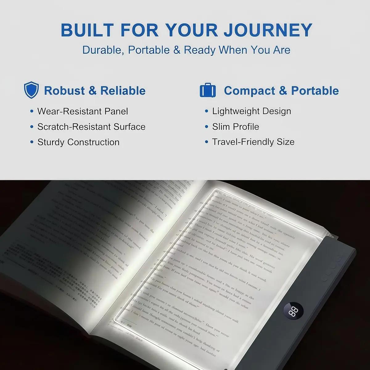 Smart LED Reading Light Book Light Treasure Box Rechargeable Clear LED Flat Reading Light Timer Doodleable Study Lamp The Quiet Reader's Dream Lights Ultra-thin Wireless Design