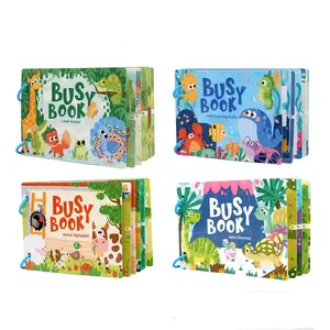 Interactive Quiet Sticker Book Toy, Early Education Busy Book Animal Fruit Cognitive Hand Training Puzzle Toy, Christmas Gift