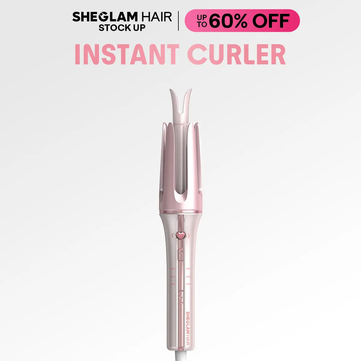 SHEGLAM HAIR Automatic Curling Iron - Auto Rotating Hair Curler, Multi Sizes (0.75/1/1.25in), 3-Level Temps, 2-Way Rotation, Universal Voltage, GlossPro Ceramic Coating, Less Damage, Curls Curlers & Straighteners Tool