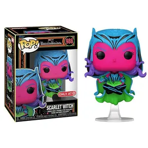 Funko Pop! Scarlet Witch with Darkhold, Blacklight, WandaVision 986 - Target Exclusive Vinyl Figure in PopShield Protector