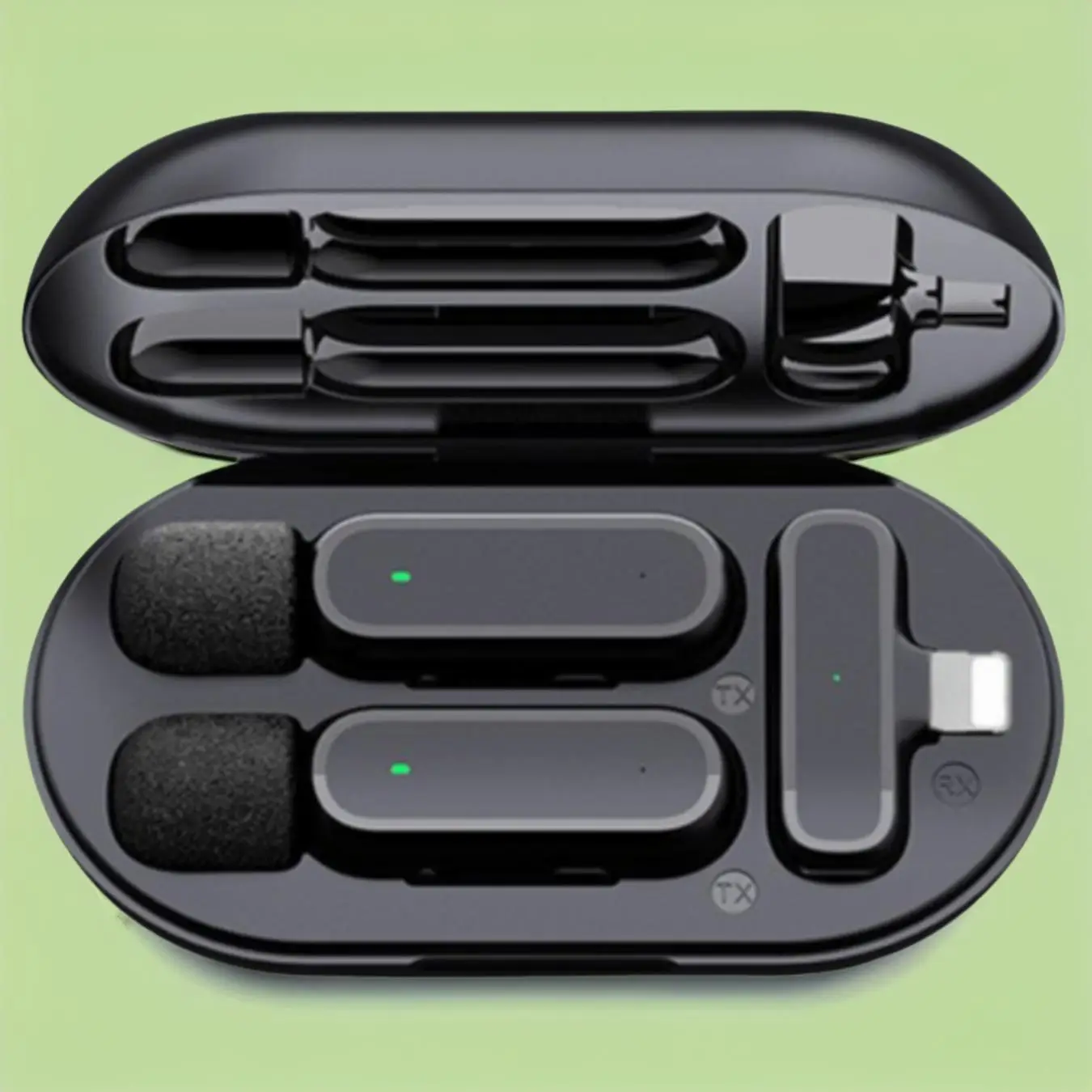 2 In 1 Wireless Lavalier Microphone with Charging Case for Summer, 1 Box Audio Microphone for iPhone & Android Smartphone, Mini Mic for Vlog & Live Re