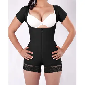 M MYODRESS Zip Hook Plunge Corset Bodysuit Sleeve Snatch Short Sleeve Tummy Control  Open Bust Shapewear For Women With Zipper Crotch