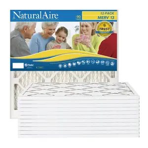 NaturalAire Healthy Ultra MERV 13 HVAC Air Filters 12 pack for Furnace and AC Systems All Sizes