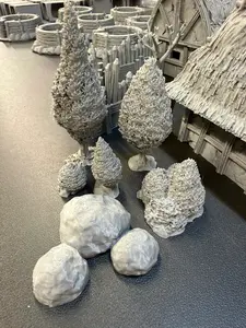 Small Forest Terrain Detail Set – Trees & Rocks for Tabletop Builds