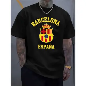 Barcelona Spain Emblem Print T-Shirt