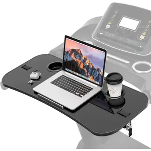 Treadmill Desk Attachment, 36 Inches Tread Tray Workstation Handlebars Platform with Laptop Holder, Cup Tablet Holder,  Stand with Cooling Holes(Black)