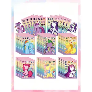 8/16pcs Rainbow Puzzle Stickers - Creative DIY Decorative Stickers, Artistic Design, Self-Adhesive Craft Supplies, Unique Gift for Puzzle Enthusiasts, Seasonal Decorations, Home Decor Accents, Valentine's Day Craft Materials, Collectible Souvenirs