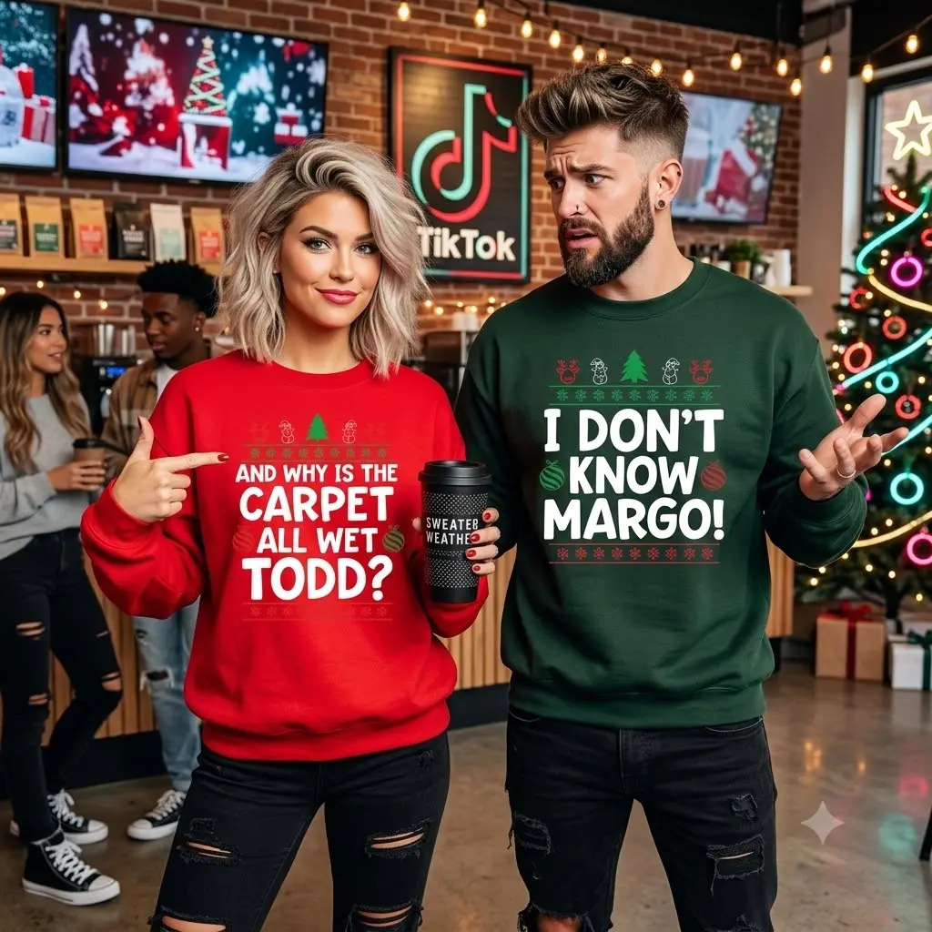Christmas Couple Shirt Sweatshirt , Christmas Sweatshirt, Shirt For Today, Christmas Matching Sweater, Xmas Party Couple - Tiffany Graphic Tee