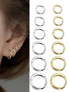 Stainless Steel Hoop Earrings for Men & Women, Multiple Sizes (8-18mm), Durable Jewelry Gift for Daily Wear, Men Accessories