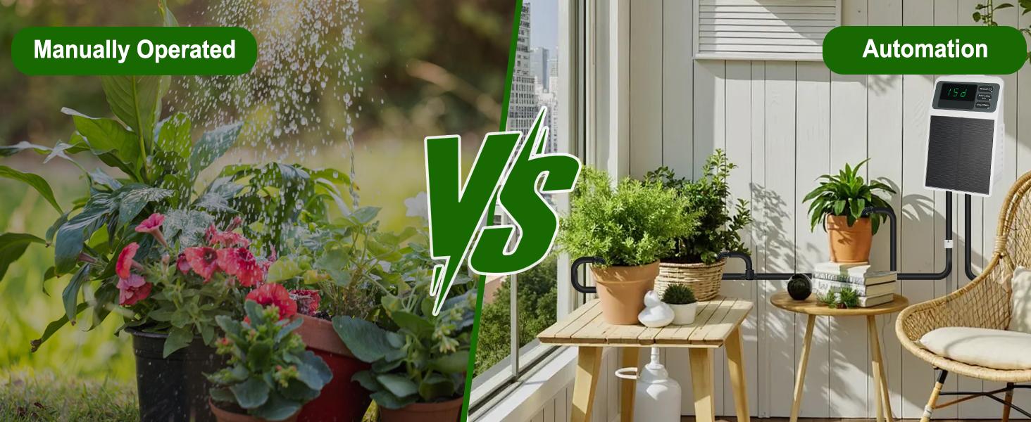 Solar Automatic Drip Irrigation System Kit Anti-Siphoning For 10 Potted Plants DIY Automatic Timing Watering for 15 Days Waterproof with Digital Display Auto Plant Waterer Outdoor Indoor Balcony Patio