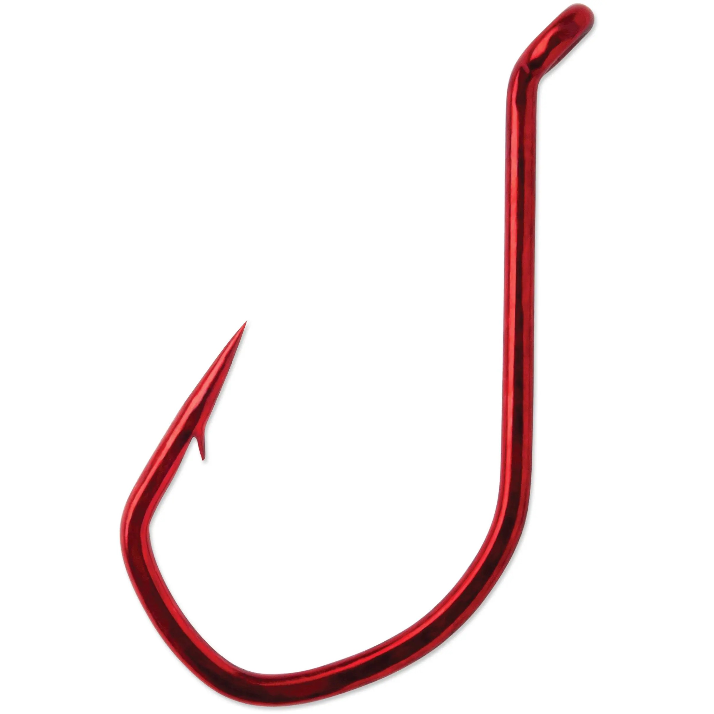 VMC 7115 Techset Live Bait Hooks (8 Pack, 11 Different Sizes) - Tin Red Finish, Needle Point, Hi Carbon Steel, Offset Shape, Turned Up Eye, Locking Curve, Long Shank, Maximizes Hook Set, Saltwater-Freshwater Fishing