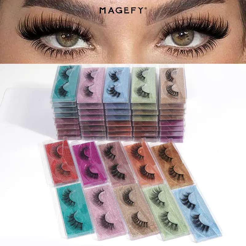 MAGEFY 50 Pairs False Eyelashes, Mixed Styles Wispy Lashes Pack, Travel Essentials Lightweight Natural Curl Lash Kit for Everyday & Party#DealsForYouDays#SummerWins Fluffy Lashes Wispy Lash Extensions