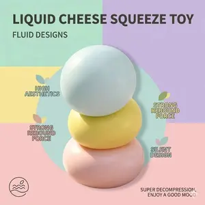 Extra Large Liquid Cheese Squeeze Toy Silent Desk Stress Relief Fidget Ball for Adults and Teensb    Cheese  Stress Ball