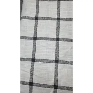 Upholstery Duck Fabric 5 Yard Flat Fold - Black and White Large Plaid