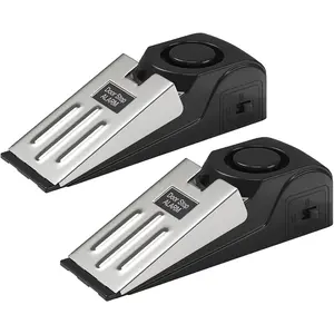2 Pack Door Stop  for  & Travel Safety, 120dB Loud Siren Door Stoppers  Device, Portable Anti-Slip Door Stop Wedge for Apartment, Hotel,  for Travelers