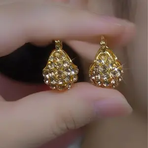 LisiZen Maillard Floral Basket Earrings for Women, 2025 Trend Luxury Chic Jewelry, Sweet Elegant Statement Earrings for Daily Wear DZEH3371