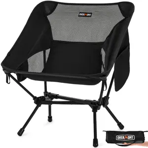 Overmont Ultralight Portable Camping Chair- Lightweight Folding Backpacking Chair, Support up to 330Lbs Compact Beach Chair for Adults with Carry Bag for Backpack Hiking Fishing Outdoor Camp Travel