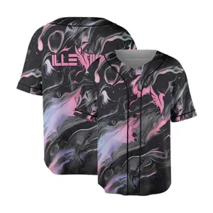 IIIenium Baseball Jersey, Smoky Marble Rave Shirt For Melodic Bass Festival Outfit #Baseballjersey