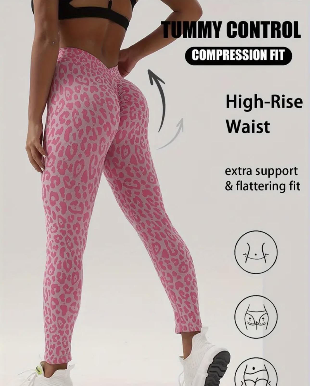 Women's Leopard Print High Waisted Yoga Pants for Butt Lifting and Tummy Control Womenwear
