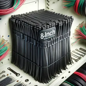 8-Inch Black Heavy Duty Zip Ties (1000-Pack) | 50lb Tensile Strength | UV Resistant Nylon