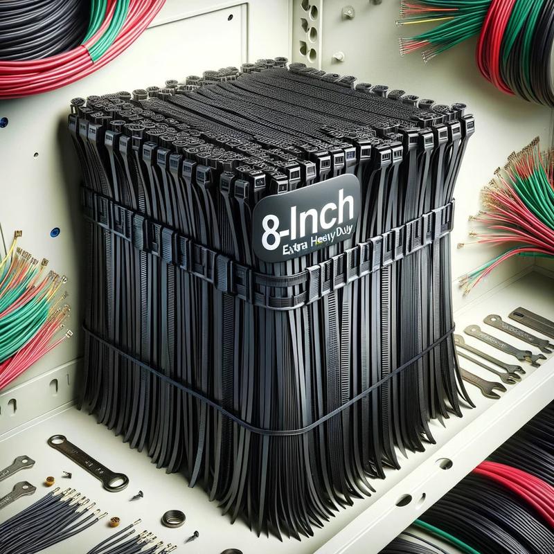 8-Inch Black Heavy Duty Zip Ties (1000-Pack) | 50lb Tensile Strength | UV Resistant Nylon