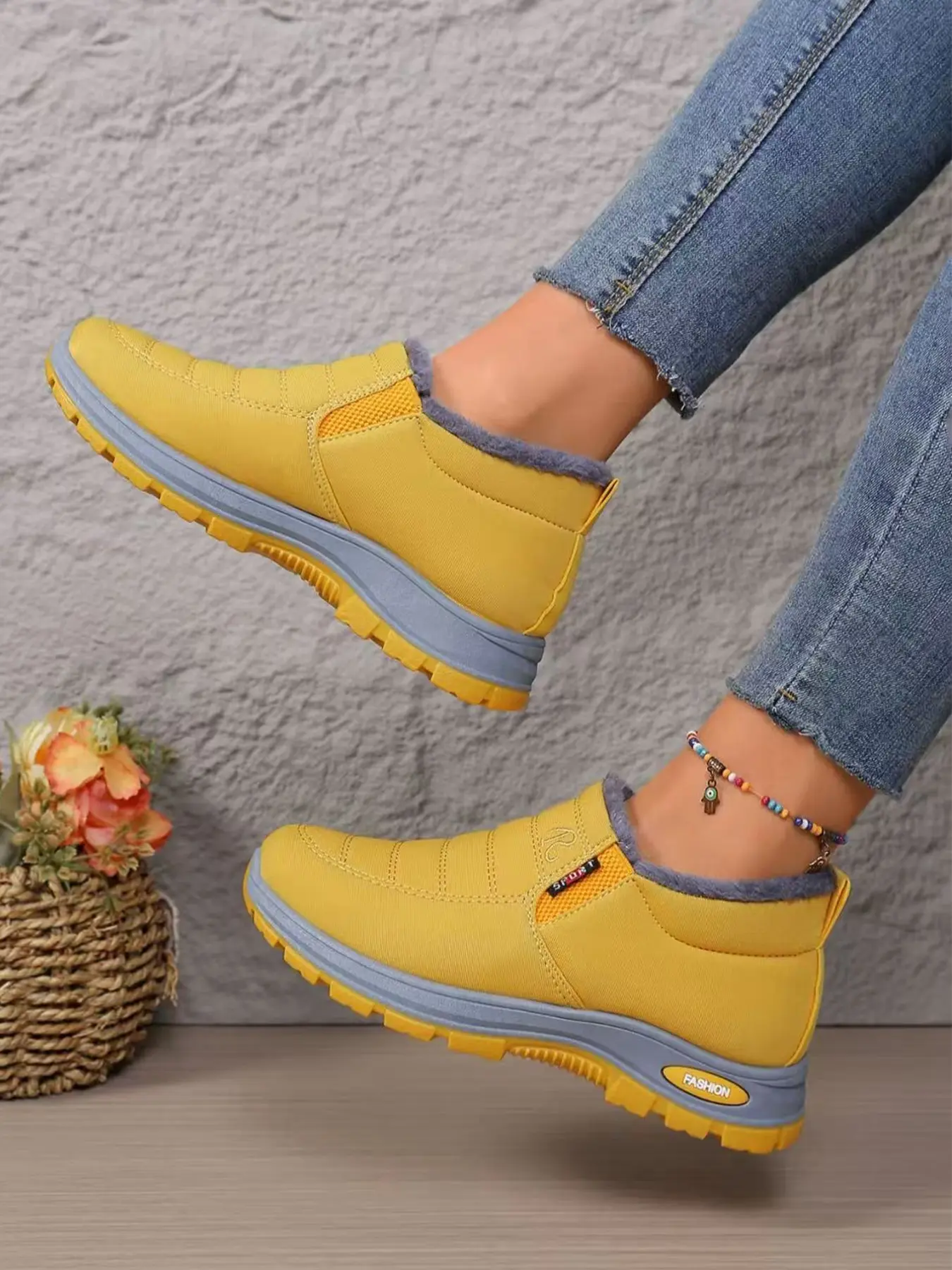 Women's Winter Fluffy Snow Boots, Multiple Colors Available, Comfortable Ankle Boots, Memory Foam, Warm Fashion Casual Outdoor Shoes