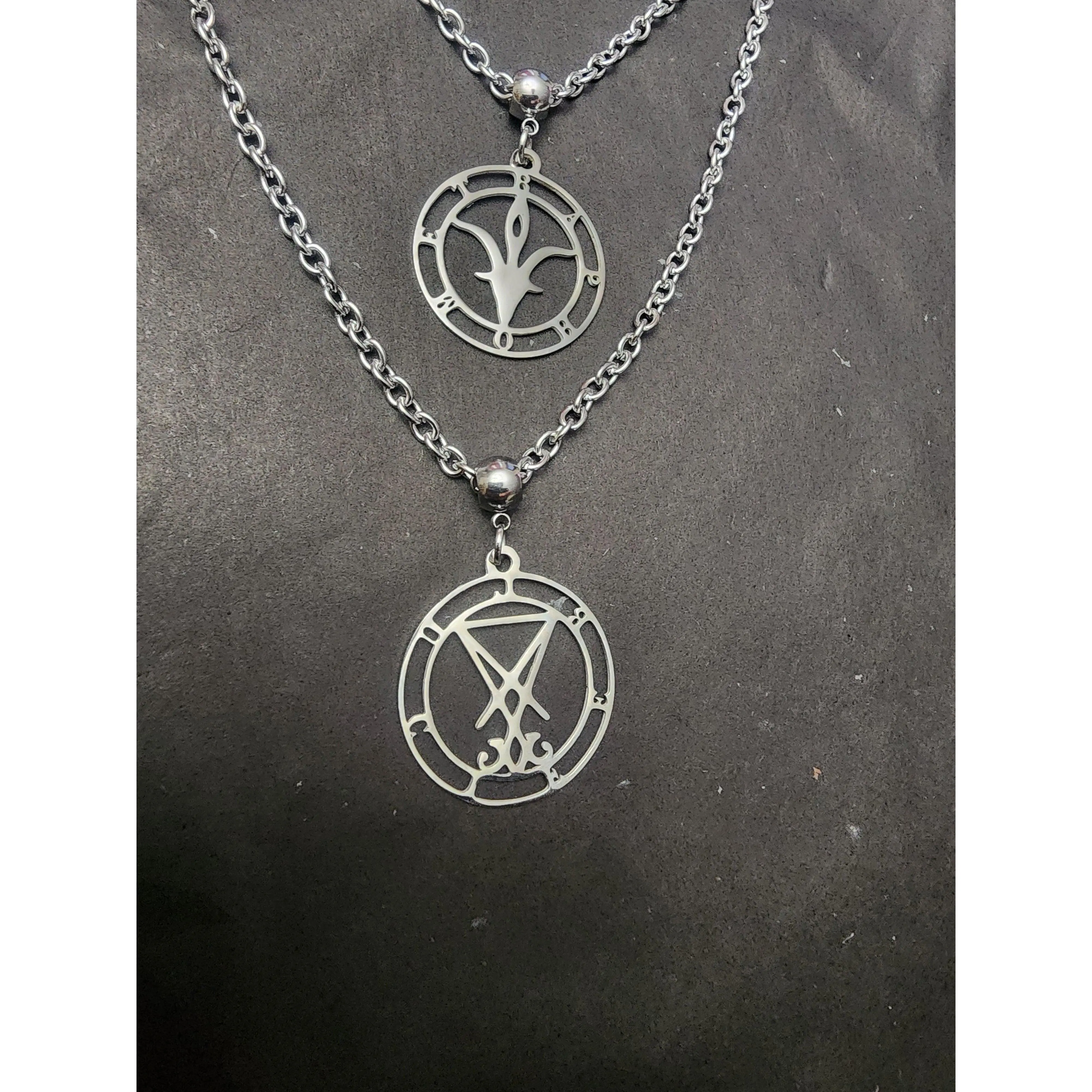 Baphomet and Lucifer necklace