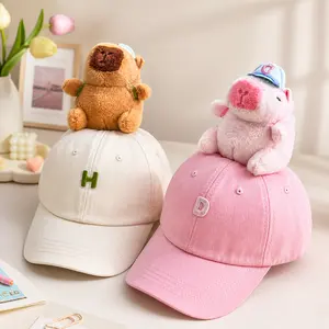 Cute Capybara Baseball Cap for Women & Kids| Adjustable Plush Animal Hat, Casual Sun Cap for Family Outings, Travel & Daily Wear