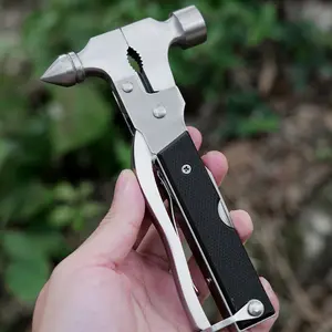 12-In-1 Stainless Steel Emergency Escape Hammer, Multi-Function Tool for Car Rescue, Camping Outdoor Survival Kit, Unisex Essential Gear, Stainless Steel Tools