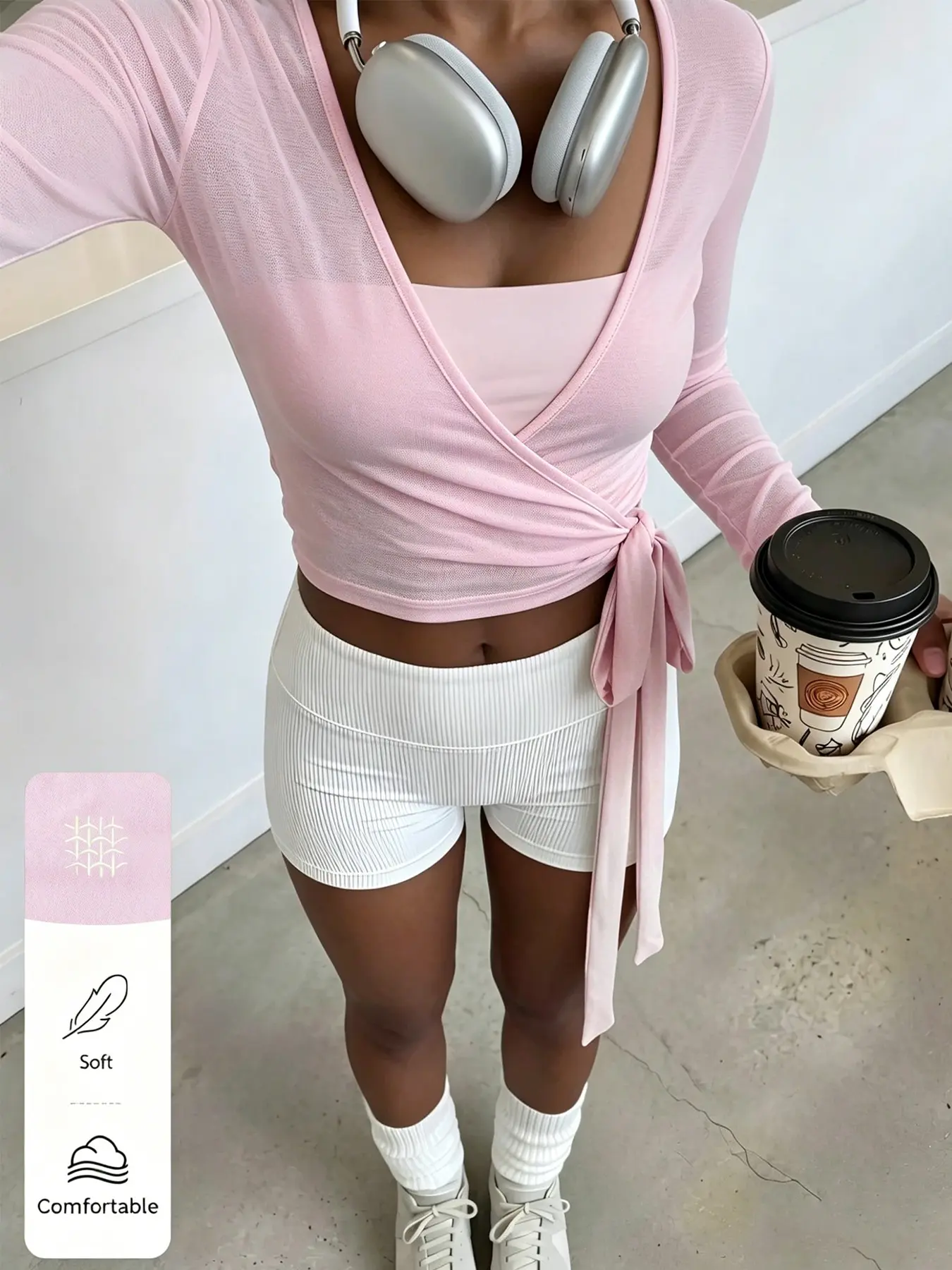 ✨ Casual Pilates Pink Mesh Wrap Top | Comfortable, soft, and breathable | Suitable for the gym, yoga, and everyday streetwear Activewear Clothing Athletic Fitted Breathable Casual Sporty Top 💅 #PilatesCore #YogaClothes #AthleisureStyle
