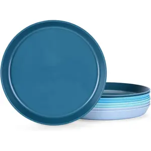 Dinner Plates Wheat Straw Fiber Plate Sets Unbreakable  Plates Microwave Save Dish Washer Safe For Salad Pasta Safe [Set of 8]