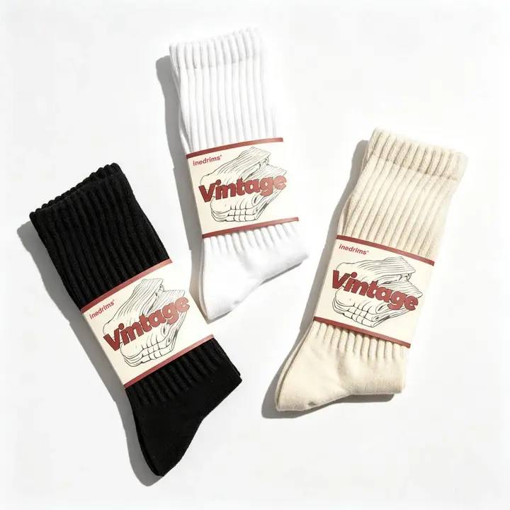 Cotton Crew Sock Pack For Women & Men,Vintage Cotton Crew Socks,2/4 Pairs 95% Cotton Mid Calf Socks,,Breathable Seamless Athletic Casual Sports Socks,Winter Sock,Cozy Fall