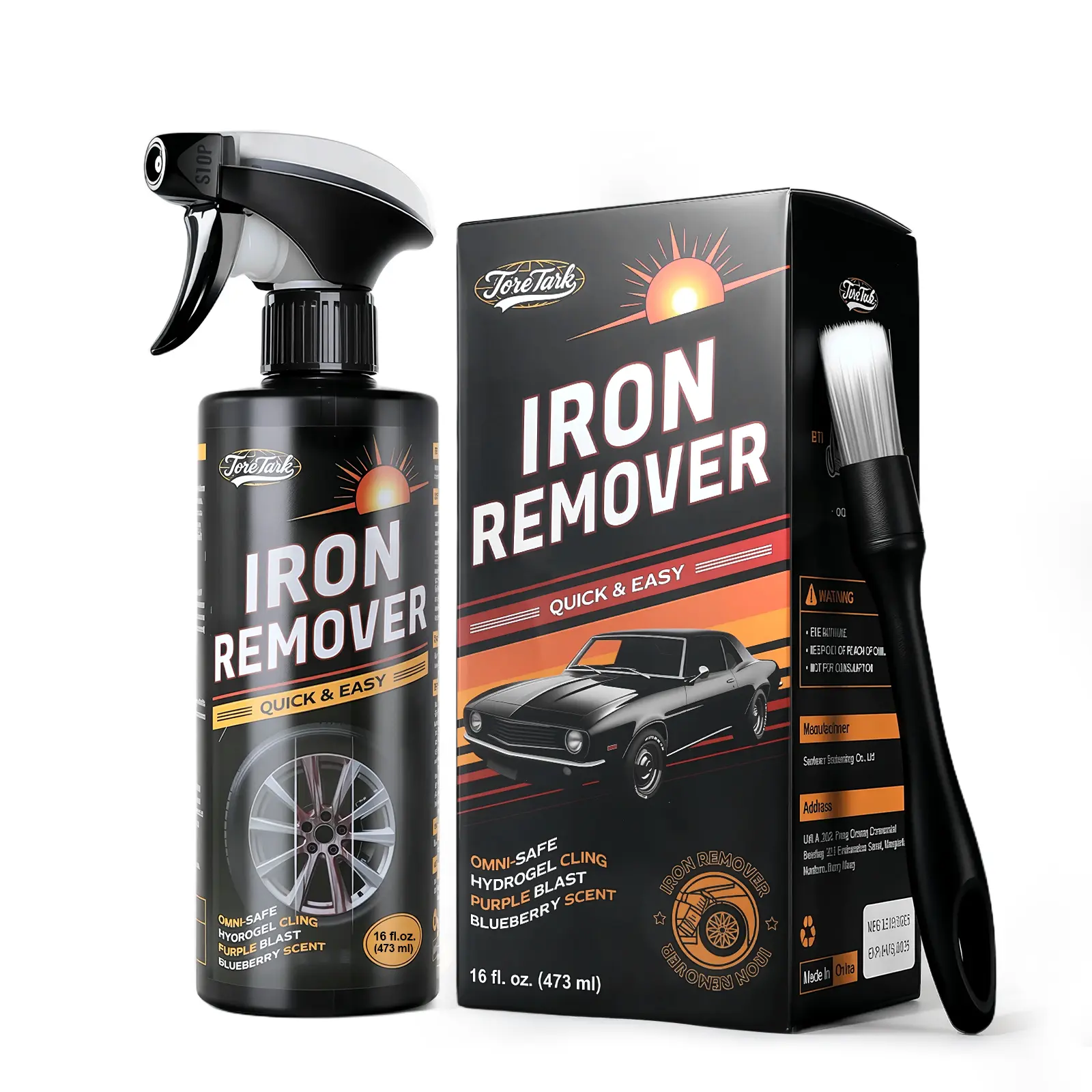 TORETARK Iron Remonver Rffectively Removes Rust Deposits From Wheels, Brake Discs, And Vehicle Surfaces, Restoring Shine. Suitable For Cars, SUVs, RVs, and motorcycles.