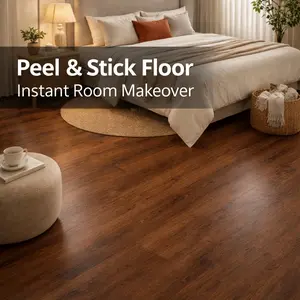 3D Non-Slip Wood Grain Floor Sticker, Removable Tile Patch, Pet Scratch-Resistant, Washable Kitchen Oil Proof, Low Cost Home Decor