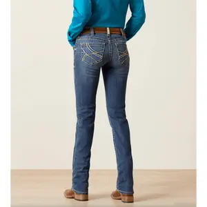 Ariat Women's REAL Mid Rise Everlee Straight Leg Jeans 10045362