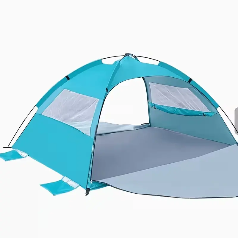 Pop Up Beach Tent, Easy Set Up Beach Umbrella, Sun Shelter For4-6People UV Protection Portable Sunshade, Easy Setup Sun Shade Shelter, Portable Beach Lightweight with Carry Bag