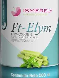 ISMERELY Ft-Elym DTX-OXIGEN Liquid Oxygen 500g - Natural Dietary Supplement for Digestion & Immunity - Algae Spirulina Alfalfa & Apios - 500ml