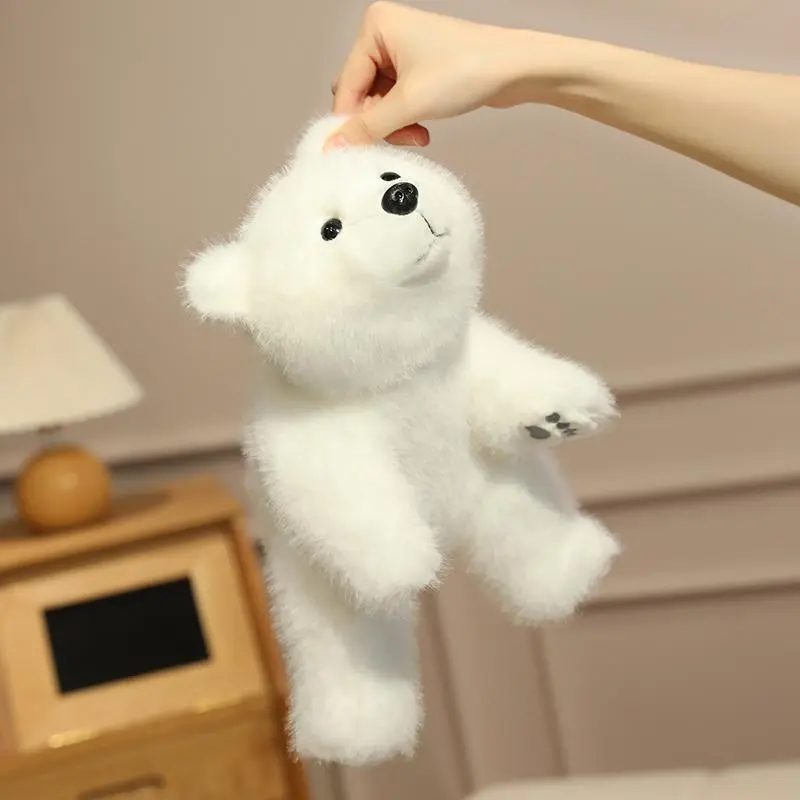 High Quality Polar Bear Stuffed Toy - Fluffy Fabric, Realistic Look, Kids' Appease Doll, Room Accessories, House Decoration, Animals & Nature Themed Decoration