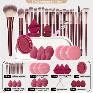 37-Piece Makeup Brush Set, Professional Beauty Tools, Includes Eyeshadow Brush, Lip Brush, Powder Brush, Foundation Brush, Blush Brush, Makeup Sponge, Mascara Wand, Portable Makeup Kit, Makeup Brushes Set
