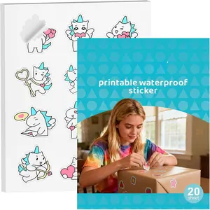 Printable Vinyl Sticker Paper for Inkjet Printer - 8.5"x11" Matte White  Sticker Paper for Crafts, Custom Stickers, DIY Cards and Small Business Projects, 20 Sheets