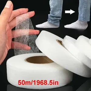 Self Adhesive Hemming Tape, 1 Roll 50m Long Lasting Adhesive Non-woven Fabric Hemming Tape, DIY Clothes Alteration Tape, Sewing Supplies for Home Use