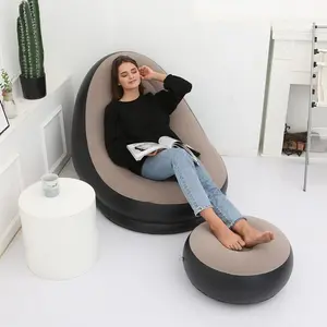 Inflatable Sofa Bed with Pedals, Thickened Outdoor Use Inflatable Couch for Lazy, Comfortable Portable Lazy Bed for Relaxing
