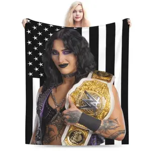 Rhea Ripley Blanket, Super Soft Throw Blanket, Cozy Flannel Blankets For Boys Girls, Warm Blankets For Couch Sofa Bed, 40"X30",Christmas Gift,Gift For Men & Women, Vintage Blanket, Wrest Blanket