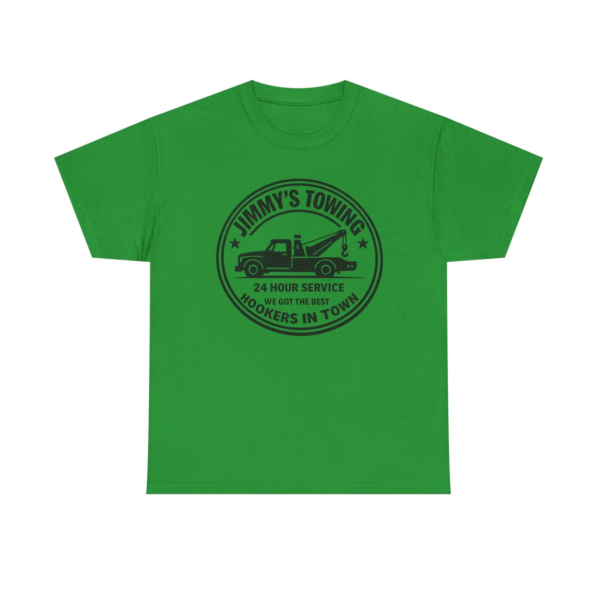 T-Shirt — "Jimmy's Towing: 24 Hour Service" Vintage Tow Truck Logo
