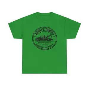 T-Shirt — "Jimmy's Towing: 24 Hour Service" Vintage Tow Truck Logo