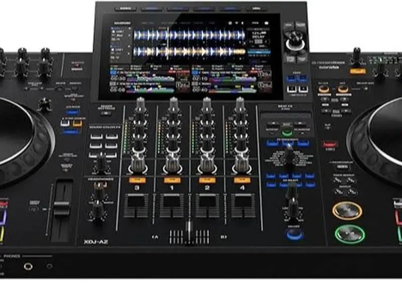 Pioneer DJ XDJ-AZ Professional 4-Deck All-in-1 DJ Mixer - 10.1-in Touchscreen, Built-in Wi-Fi, SonicLink Wireless Tech, Performance Pads, Beat FX Audio System