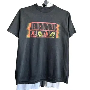 Vintage WWF Chris Jericho Jerichoholic Wrestling T Shirt, Graphic tee, Streetwear, Men gifts, Short sleeve, T Shirt for Men, cotton, Top, Menswear